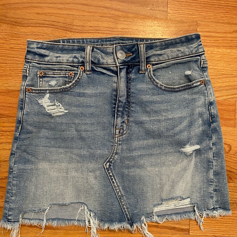 American Eagle Outfitters Blue Mini Skirt Casual Night Out